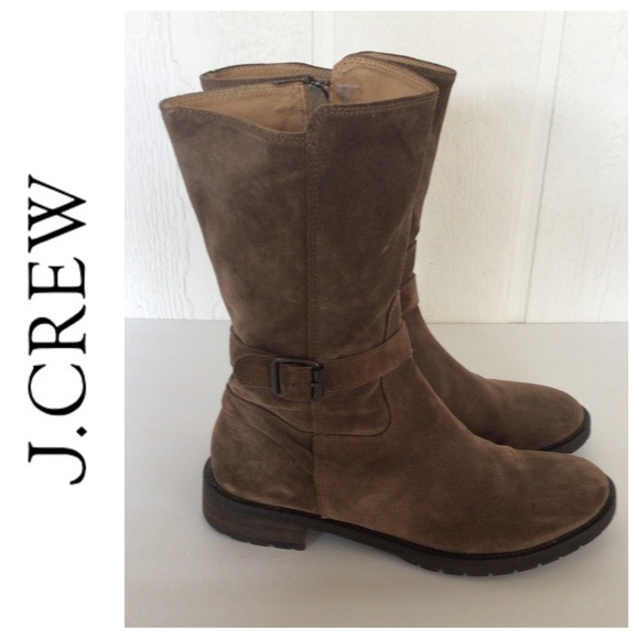 J. Crew Shoes - J. Crew brown suede Ryder mid calf boots size 8.5